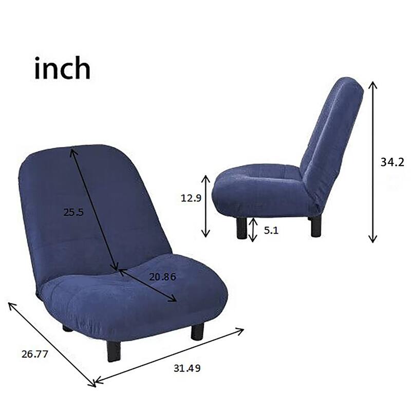 Single Bean Bag Chair Lazy Sofa Tatami Balcony Reclining Chair with Adjustable Backrest for Living Room Bedroom