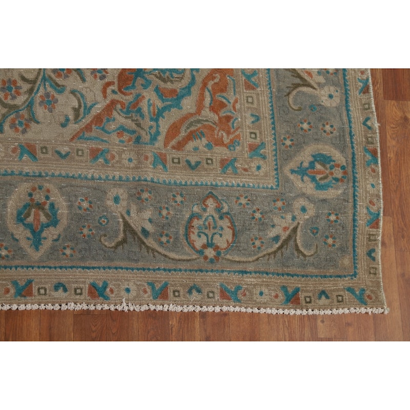 Tabriz Persian Vintage Area Rug Handmade Wool Carpet - 9'6" x 13'0"