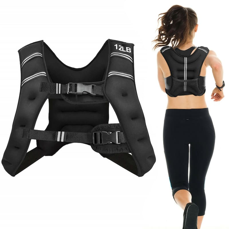Costway 12LBS/20LBS Workout Weighted Vest Mesh Bag Adjustable Buckle