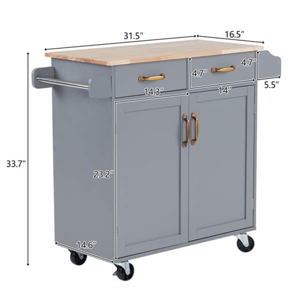 Gray One Drawer MDF Rubber Wood Dining Car with Two Doors - Bed Bath ...