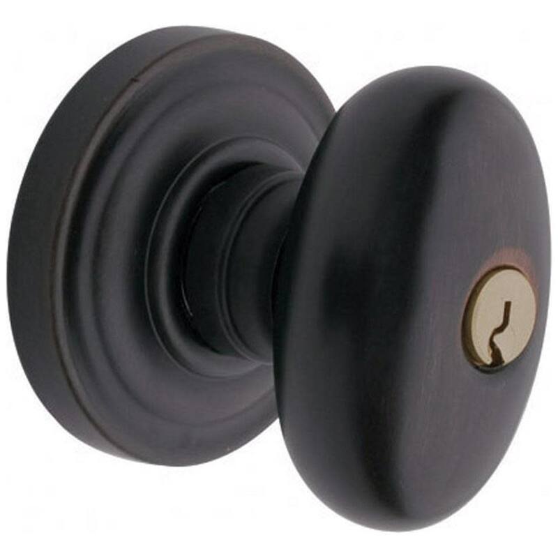 Baldwin Egg Style Keyed Entry Door Knob Set with Classic Rosette the - Oil Rubbed Bronze