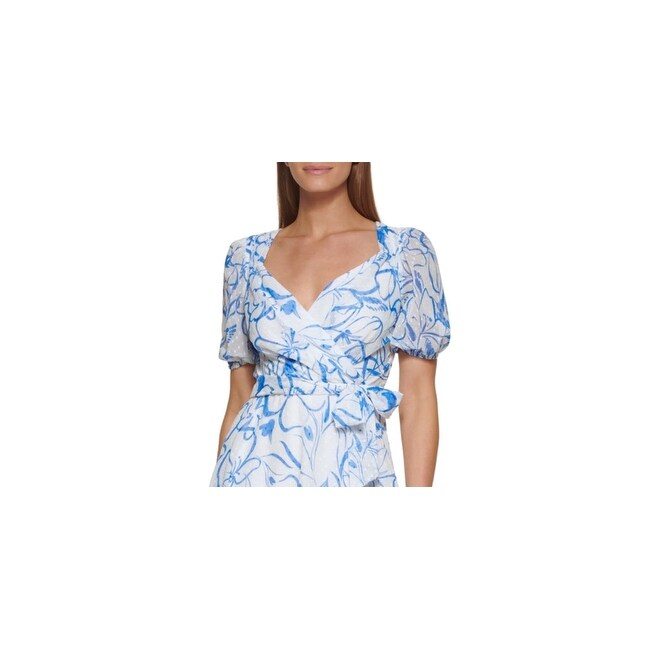 dkny wrap dress by Donna Karan Short Sleeve Surplice Neck Faux Retail $229 Dknys Gown Creates Drama With A Satin Crepe Fabric DKNY- Faux Wrap Dress Sz