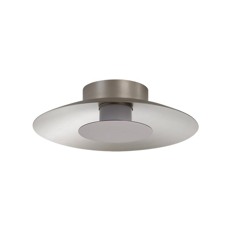 Luma LED Flush Mount - 12" in Sand Nickel with Coffee Silver Shade