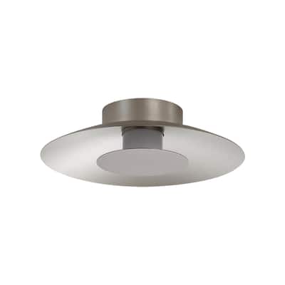 Luma LED Flush Mount - 12" in Sand Nickel with Coffee Silver Shade