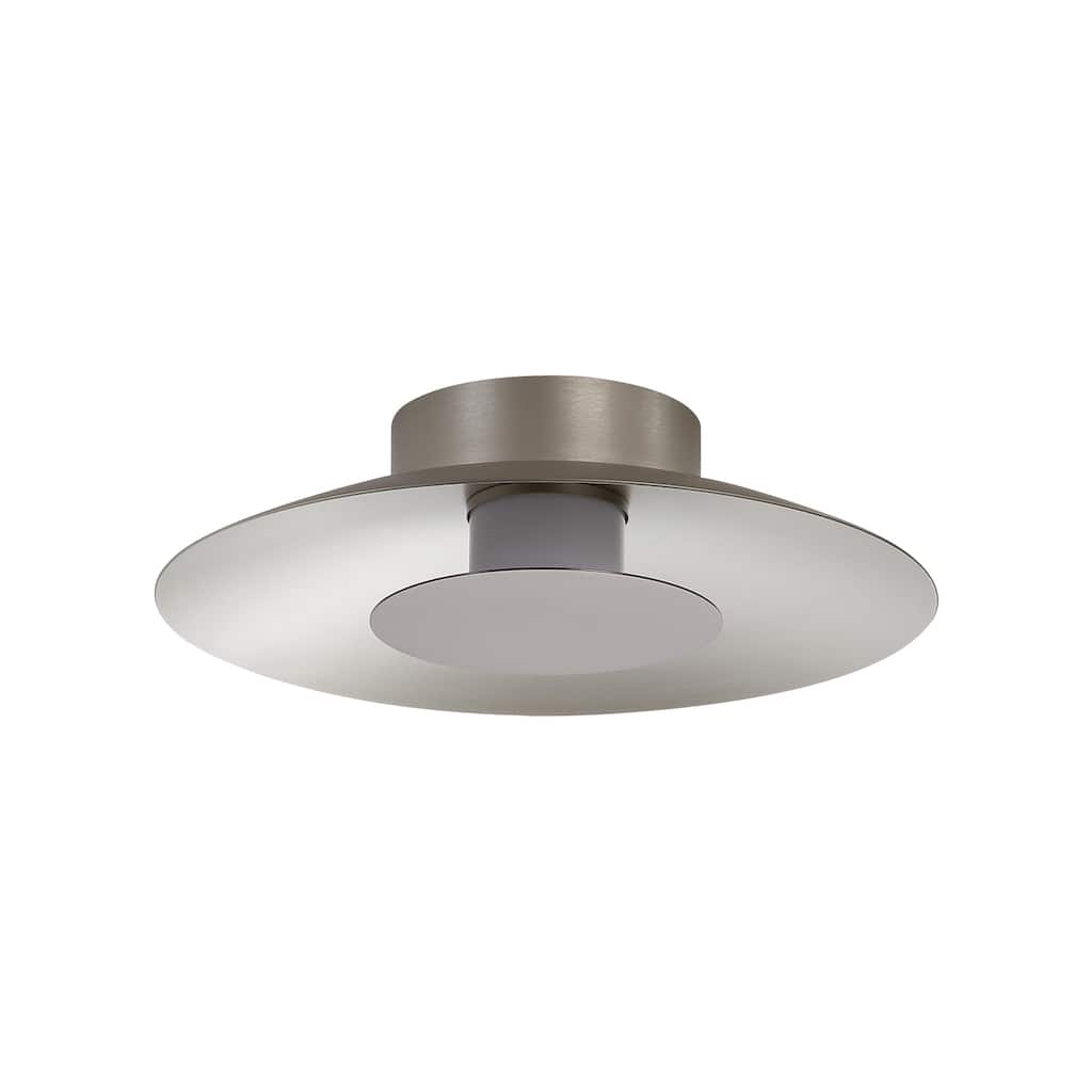 Luma LED Flush Mount - 12" in Sand Nickel with Coffee Silver Shade