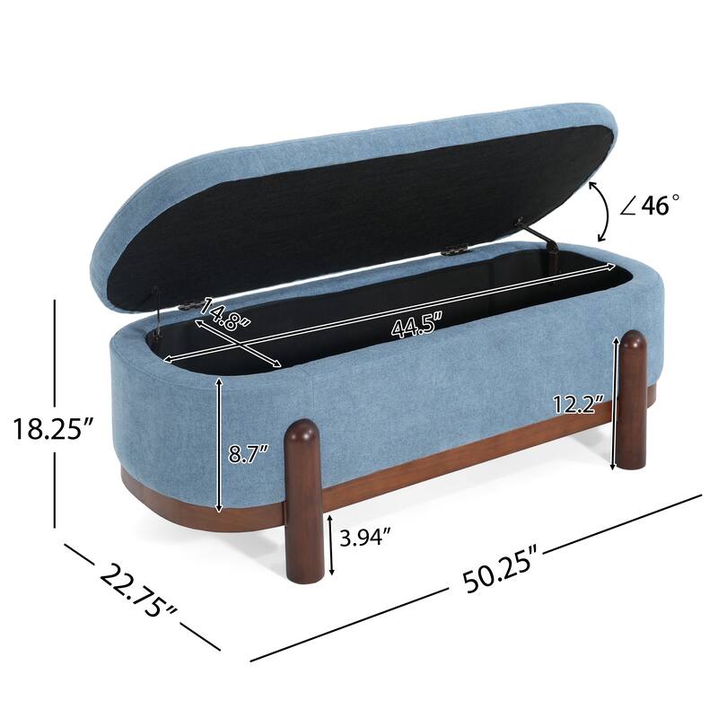 Christopher Knight Home - Wyeth Fabric and Rubberwood Storage Bench