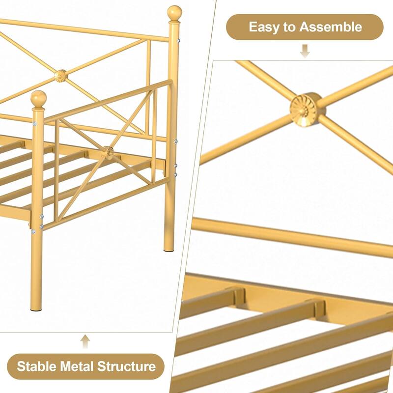 VECELO Twin Daybed with Headboard Sofa Bed Platform Mattress Foundation for Living Room Guest Room Easy Assembly