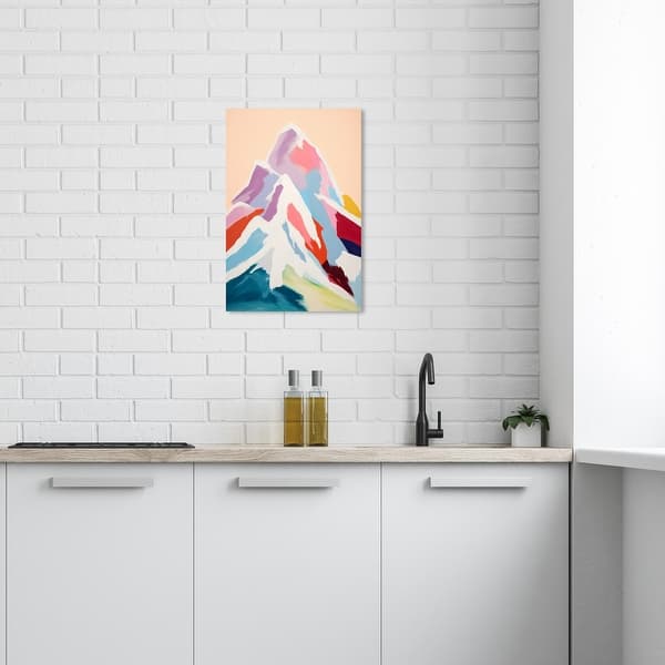 slide 2 of 6, Wynwood Studio Nature and Landscape Mountain in Pastel Colors Pink and Light Pink Modern & Contemporary Wall Art Canvas Print 24 x 16