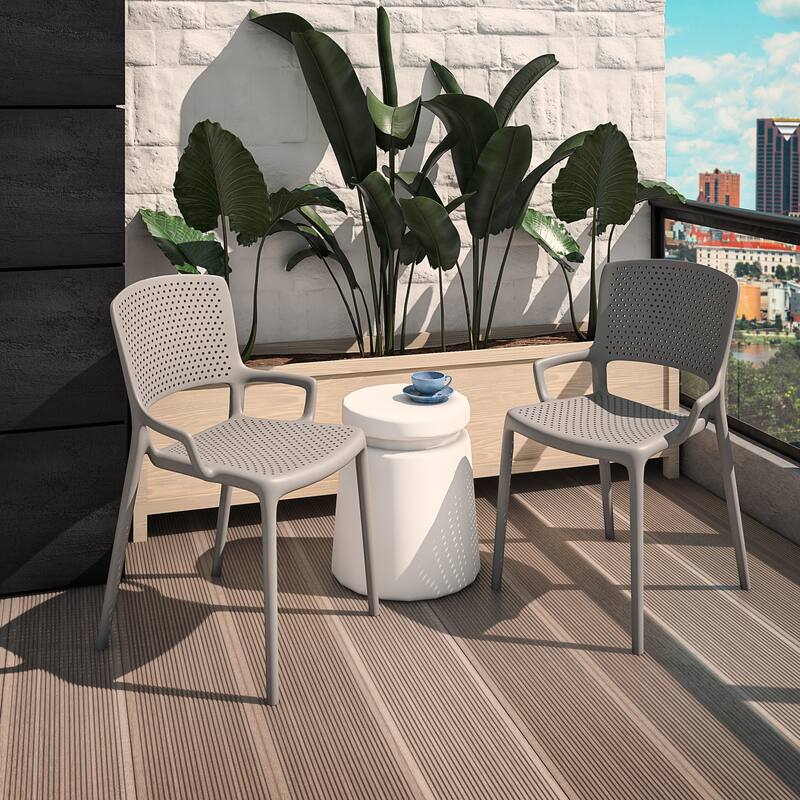 COSCO Outdoor/Indoor Stacking Resin Dining Chair, Set of 2
