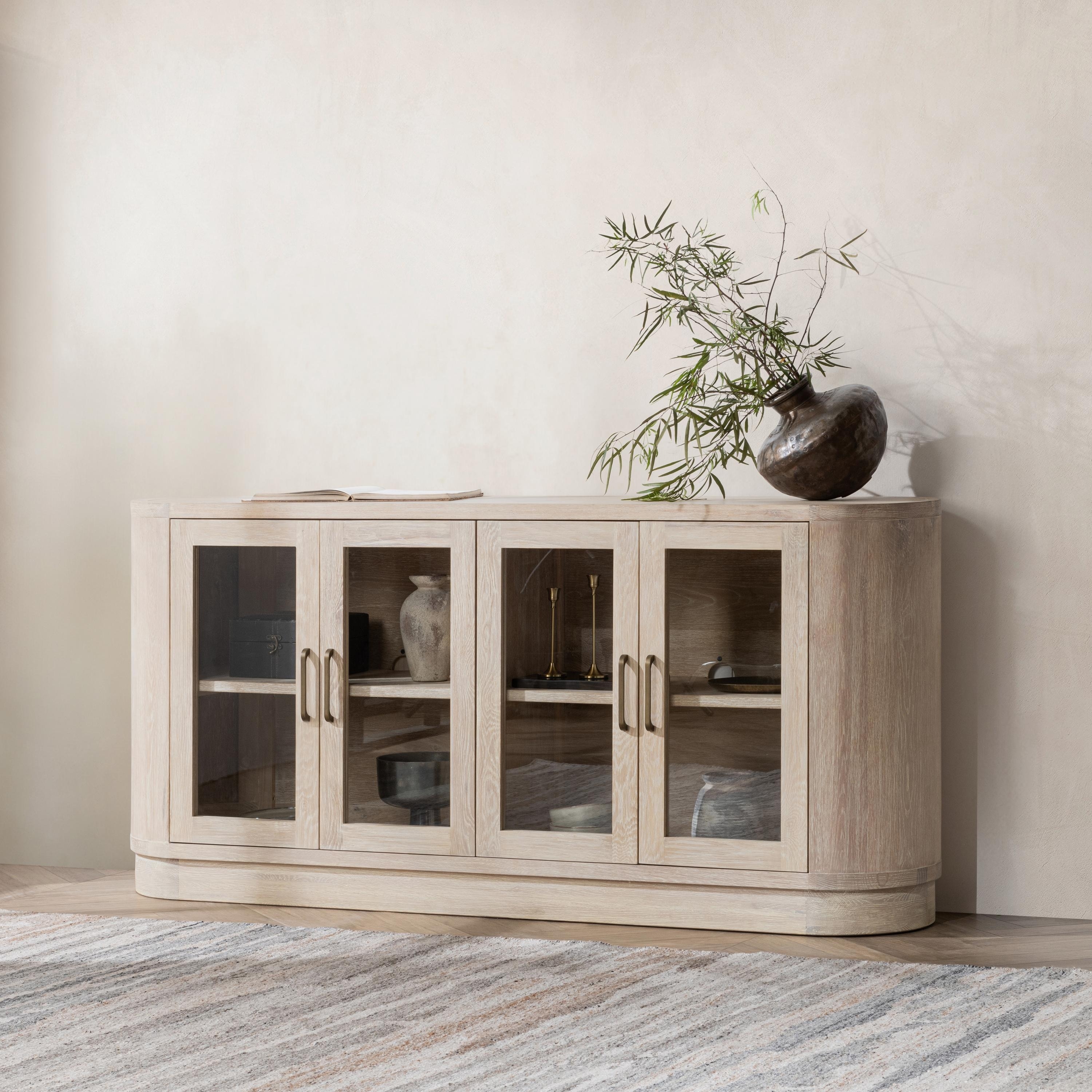 Classic Home Vander 78" Oak Veneer Buffett Sideboard