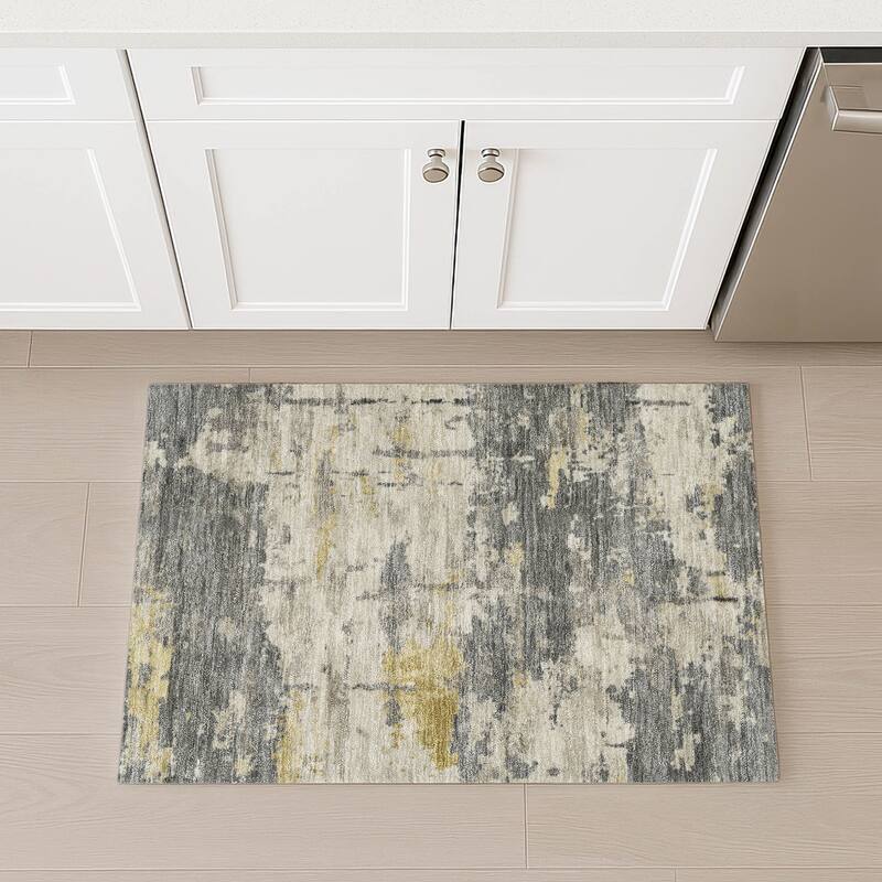 Machine Washable Indoor/ Outdoor Crouppen Modern Chantille Rug