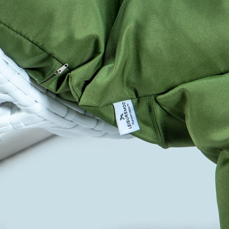 Egg-Shaped Swing Chair with Stand 2-Person Outdoor Patio Swing - Iron Frame & All-Weather Washable Cushions