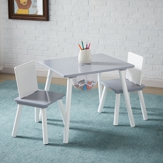 VECELO Kids Wood Table and Chair Set (2 Chairs Included)