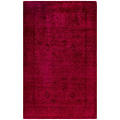 Overdyed One-of-a-Kind Hand-Knotted Area Rug - Pink - 4' 8" x 7' 5"