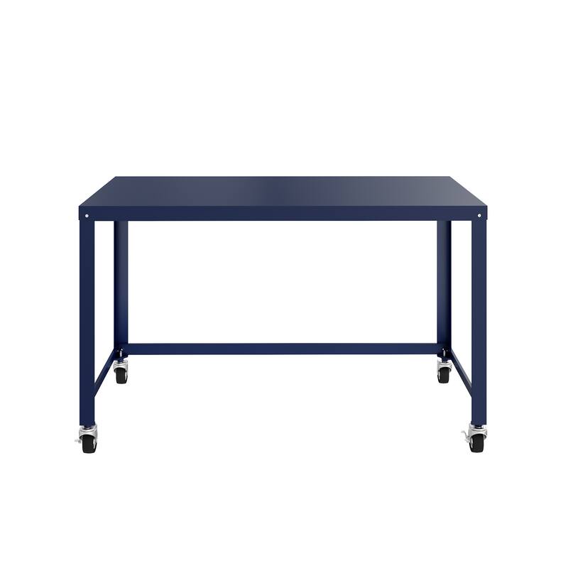 Space Solutions 48-inch Wide Mobile Metal Desk, Navy