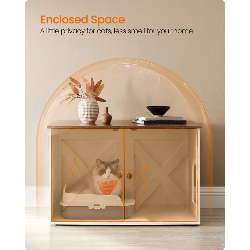 Hidden Cat Litter Box Cabinet, Ideal for Pets