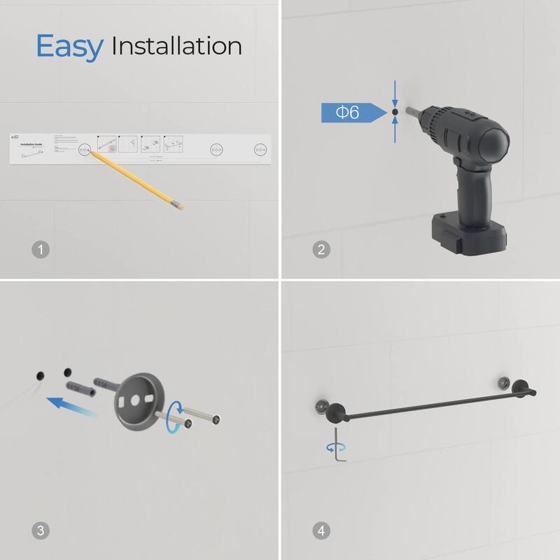 Circular 4-Piece Bathroom Hardware Set
