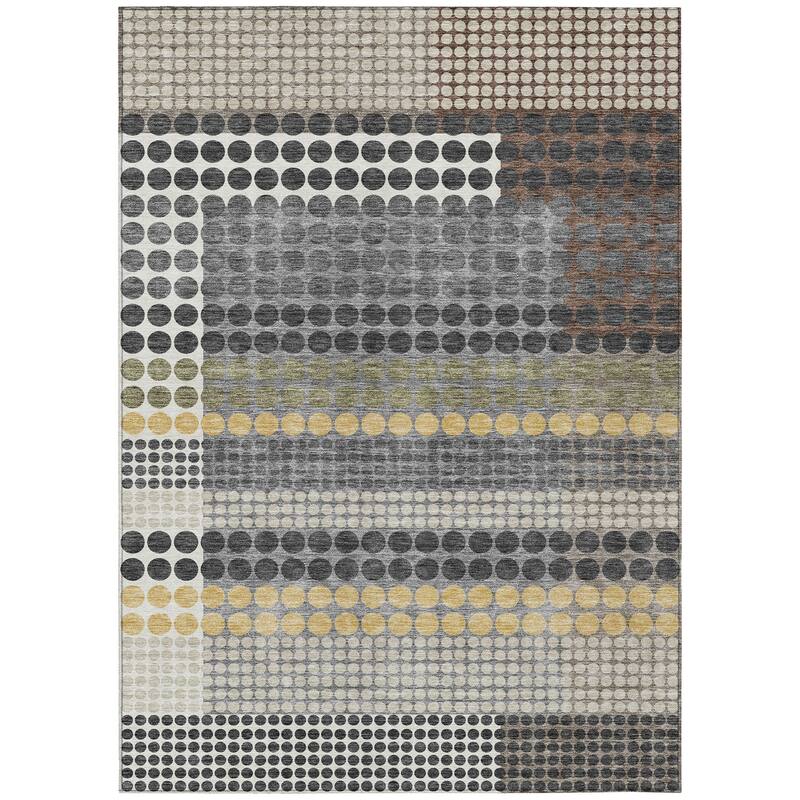 Machine Washable Indoor/ Outdoor Casual Dotty Chantille Rug