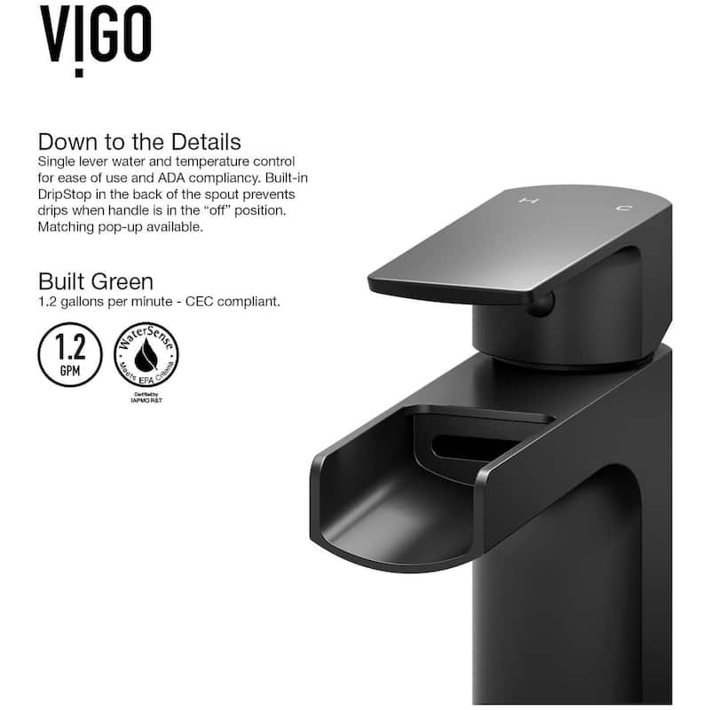 Vigo Amada 1.2 GPM Single Hole Bathroom Faucet