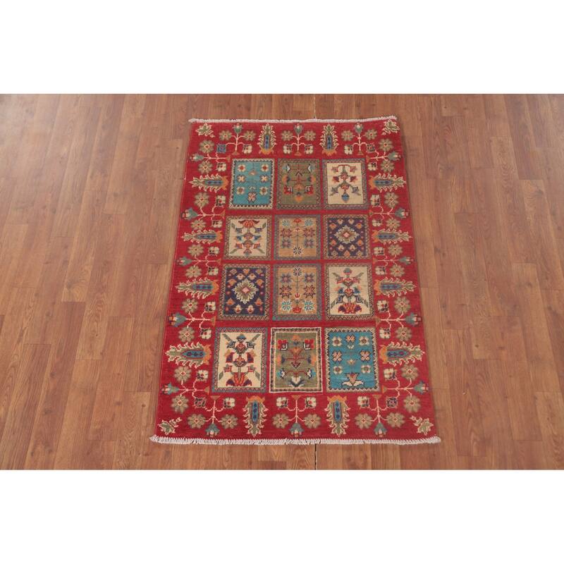 Garden Design Kazak Oriental Foyer Rug Handmade Wool Carpet - 2'9" x 4'1"