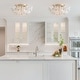 preview thumbnail 9 of 10, Frieda Modern 3-Light 16" Clear Glass Flower Flush Mount