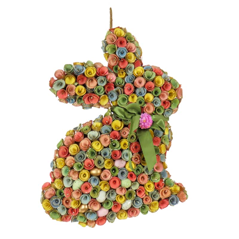 National Tree Company 18 in. Multicolor Floral Bunny Decoration - 18 in