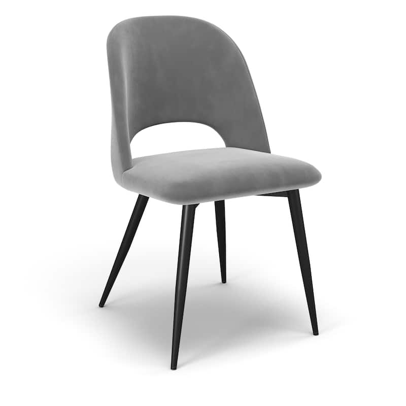 Victor Velvet Side Chair Black Legs (Set of 2)