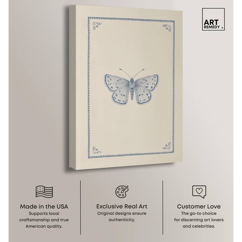 Blue Butterfly II Canvas by Art Remedy, Gallery Wrapped