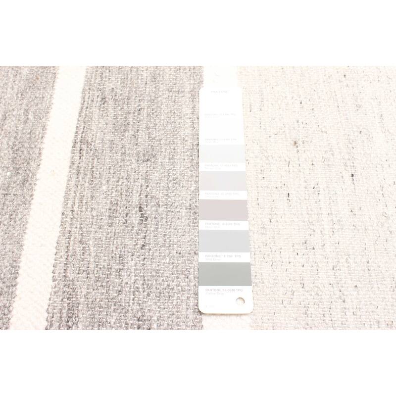 ECARPETGALLERY Flat-Weave Ankara FW Light Grey Wool Kilim - 5'4 x 7'9