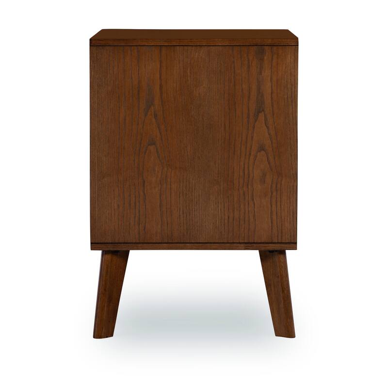Carter Wooden 2-Drawer Mid Century Nightstand