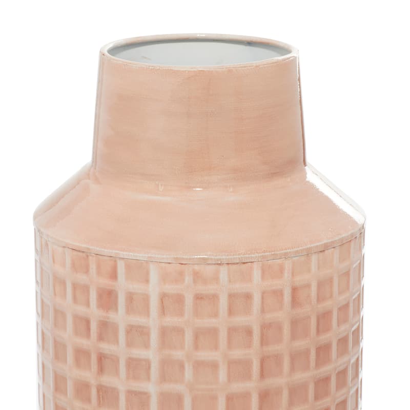 Metal Vase - Set of 2 Pink - Roche River Decor - 6"W x 6"L x 14"H