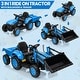 preview thumbnail 16 of 26, 3 in 1 12V Kids Ride on Tractor, Ride on Bulldozer with Detachable Trailer