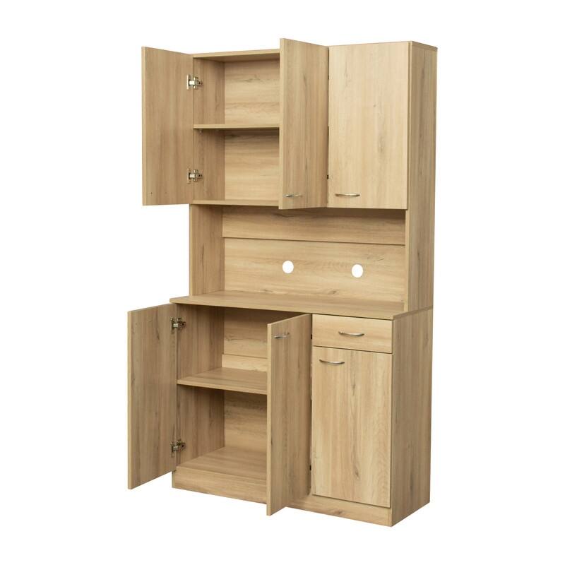 Modern Kitchen Pantry Cabinet with Doors,Wood Kitchen Storage Cabinet