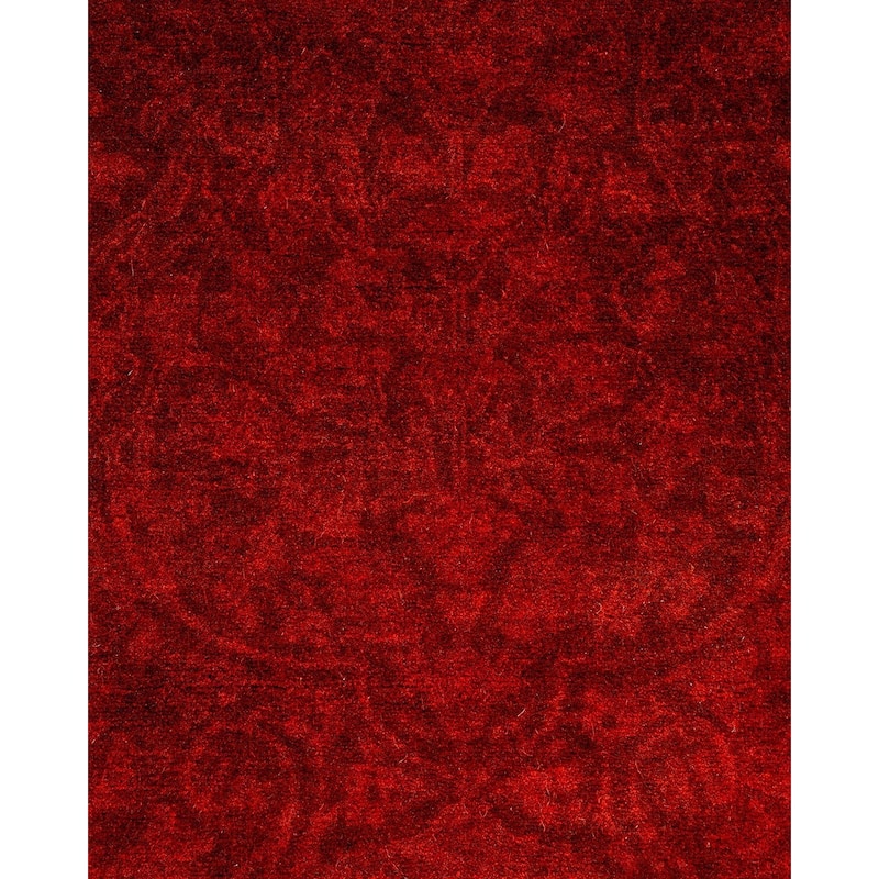 Overton Hand Knotted Wool Vintage Inspired Modern Contemporary Overdyed Red Runner Rug - 2' 8" x 8' 1"