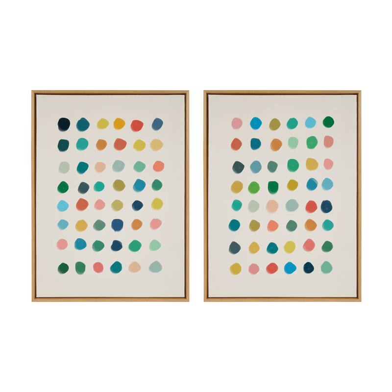 Kate and Laurel Sylvie Meditation 1 and 2 Framed Canvas by Kelly Knaga - 2 Piece Set 28x38 - Plastic - Natural