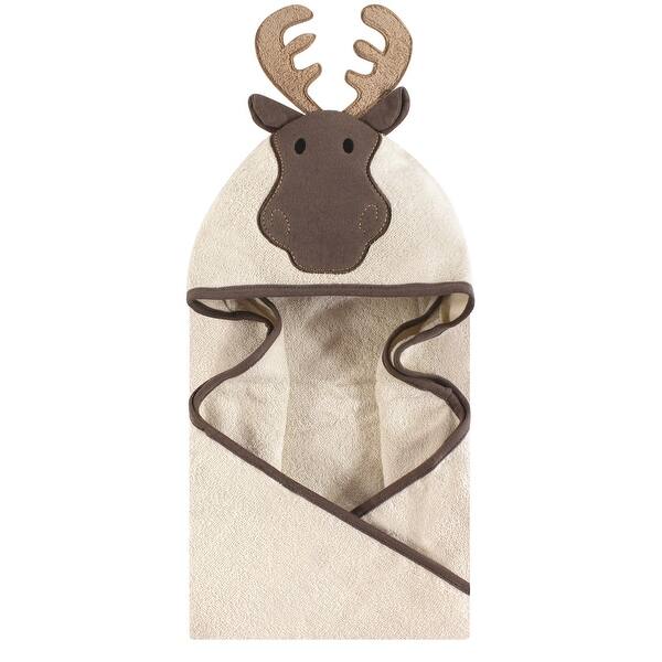 slide 1 of 1, Hudson Baby Infant Cotton Animal Face Hooded Towel, Modern Moose, One Size - Modern Moose - One Size One Size - Modern Moose