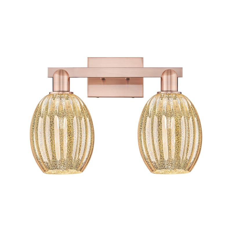 Innovations Lighting 716-2W-13-16 Preston Vanity Preston 2 Light 16" - Antique Copper / Mercury