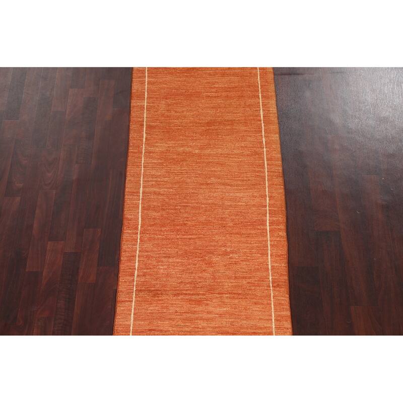 Gabbeh Kashkoli Oriental Runner Rug Wool Hand-knotted Staircase Carpet - 2'8" x 9'0"