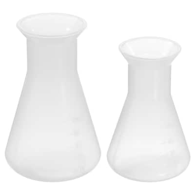 50,100ml Plastic Erlenmeyer Flask, 2 Pack Wide Mouth Conical Flask - Clear