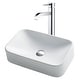 preview thumbnail 23 of 32, Kraus 3-in-1 Set White Rectangle Ceramic Sink, Ramus Faucet w/Drain Chrome