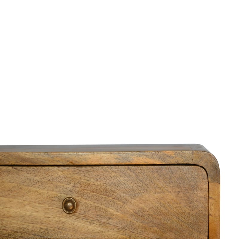 Artisan Furniture Solid Wood Floating Curve Open Slot Nightstand
