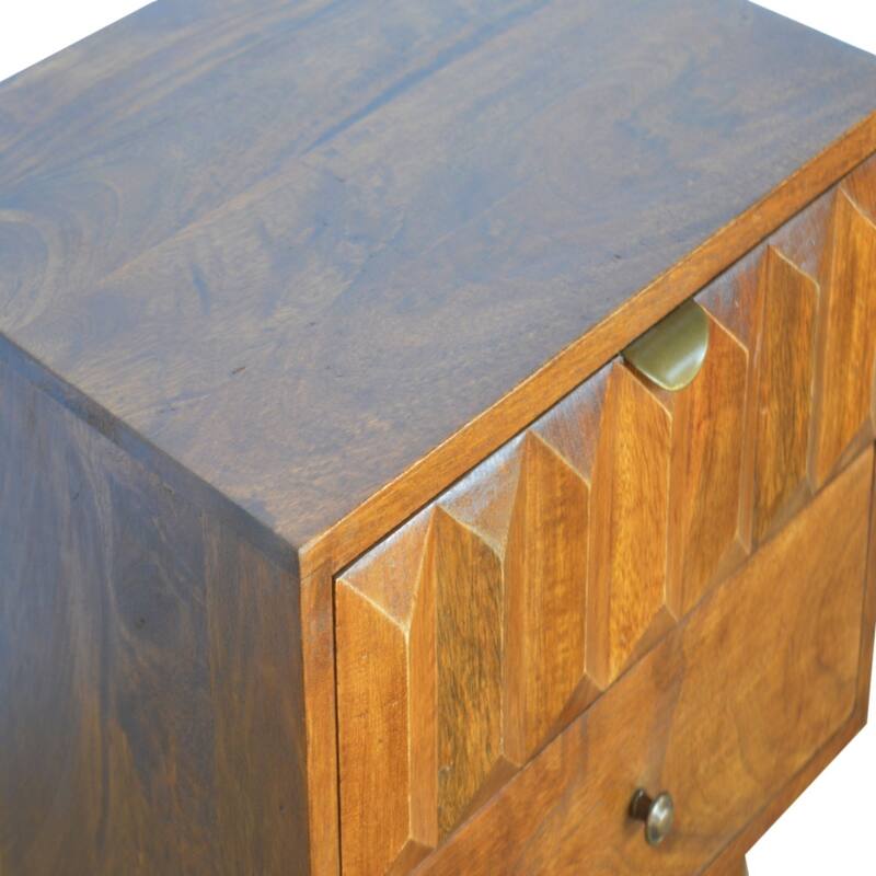 Artisan Furniture Solid Wood Chestnut Prism Nightstand