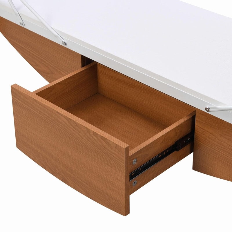 70.87" Modern Entertainment Center with Drawer, Wood Sailboat-Shaped TV Stand Media Console Table