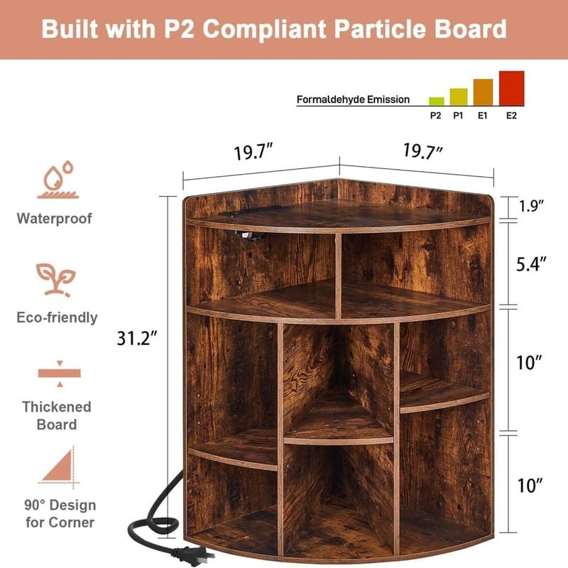 3-Tier Corner Cabinet with Adjusting Shelves