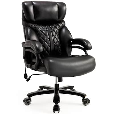 600LBS Big and Tall Office Chair, Extra Wide Seat and Adjustable Lumbar, Heavy Duty Executive Chair with High Back