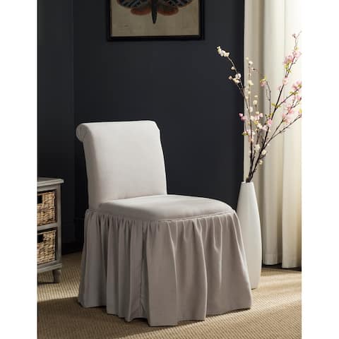 SAFAVIEH Ivy Taupe Linen Vanity Chair - 19.7" x 23.6" x 31.9"
