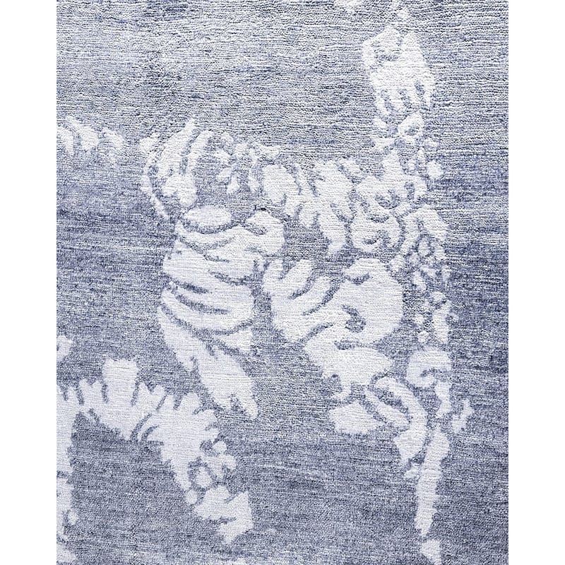 Modern One-of-a-Kind Hand-Knotted Area Rug, Blue - 9' 2" x 12' 1"