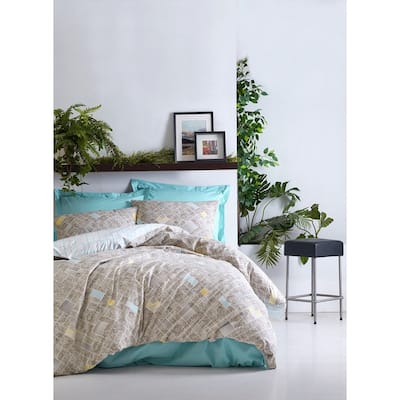 SUSSEXHOME Beige Creations Full Size Duvet Cover Set, Hypoallergenic
