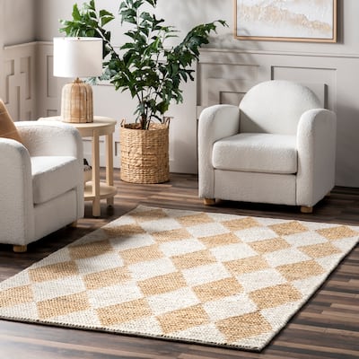 Nuloom Chaya Diamond Striped Jute Blend Area Rug