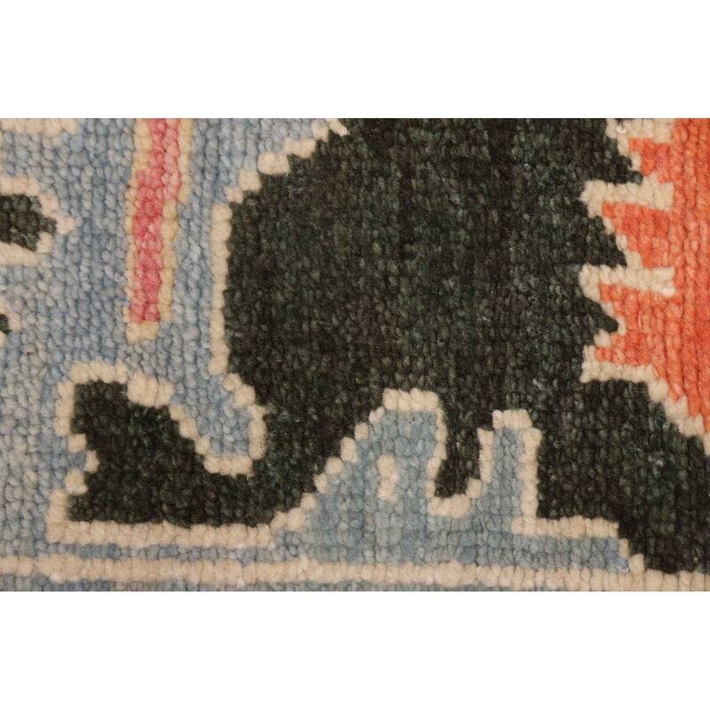 ECARPETGALLERY Hand-knotted Modern Oushak Dark Green Wool Rug - 8'8 x 11'11